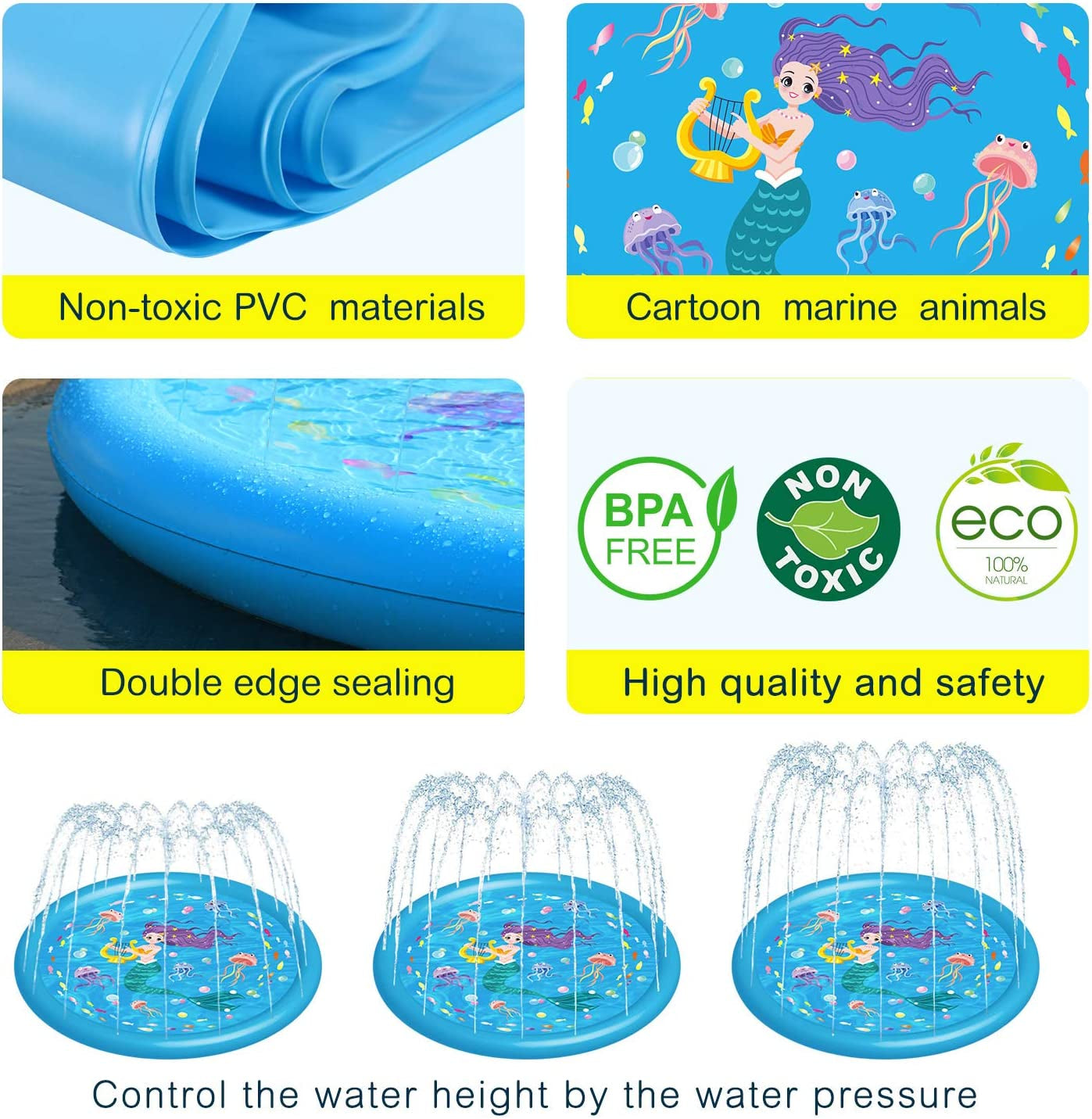 60" 3-in-1 Splash Pad: Perfect Water Toy for Toddlers & Kids! 💦 #PoolPartyFun #OutdoorPlay