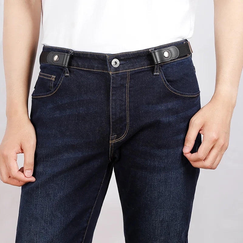 Buckle-Free Adjustable Elastic Stretch Belt, No Buckle Invisible Belt for Men Women Casual Jean Pant Dress, No Hassle Waist Belt