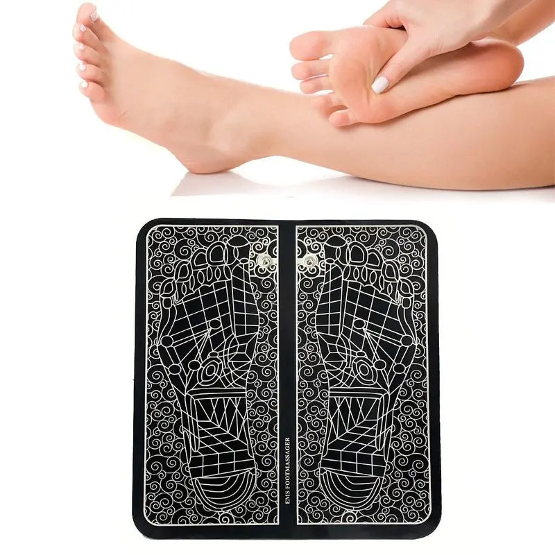 Electric Foot Massage Pad, Portable USB Rechargeable Foot Circulation Massager, Foot Relaxation Stress Relief Foot Sole Comfort Massage Mat for Unisex Adults, Men and Women
