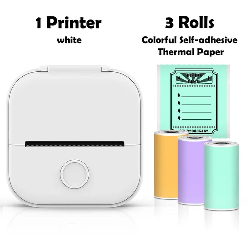 T02 Portable Mini Wireless Thermal Pocket Printer Self-Adhesive Stickers Use for Diy,Journal Sticker Impresora Portátil