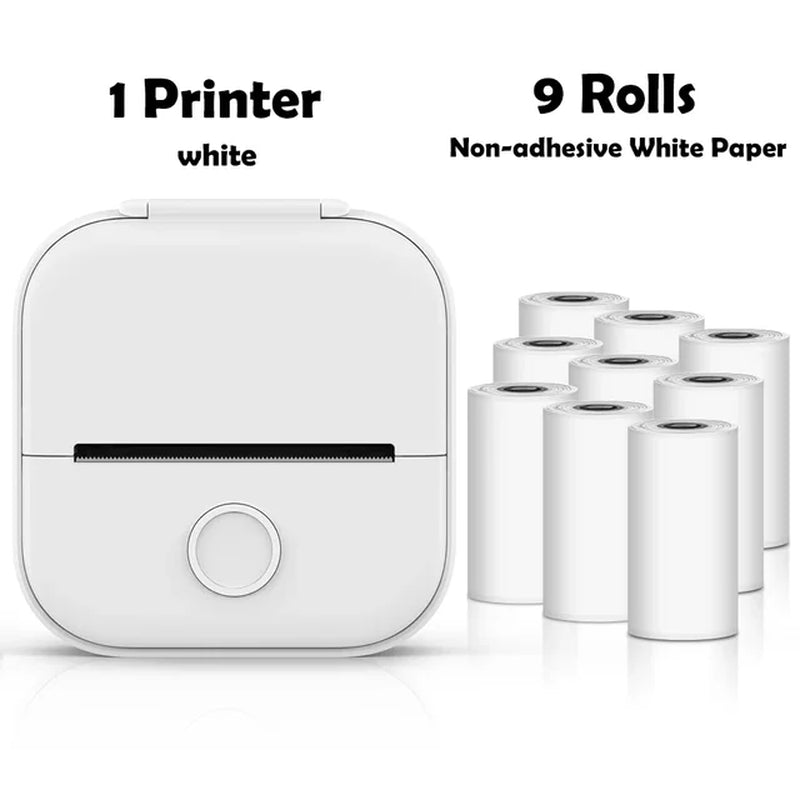 T02 Portable Mini Wireless Thermal Pocket Printer Self-Adhesive Stickers Use for Diy,Journal Sticker Impresora Portátil