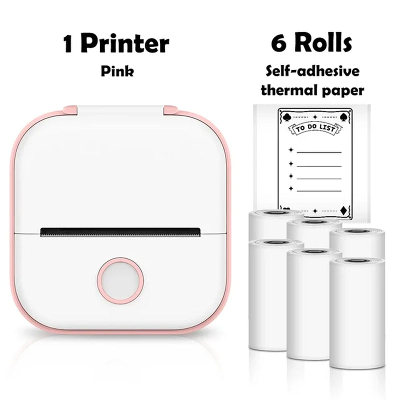 T02 Portable Mini Wireless Thermal Pocket Printer Self-Adhesive Stickers Use for Diy,Journal Sticker Impresora Portátil