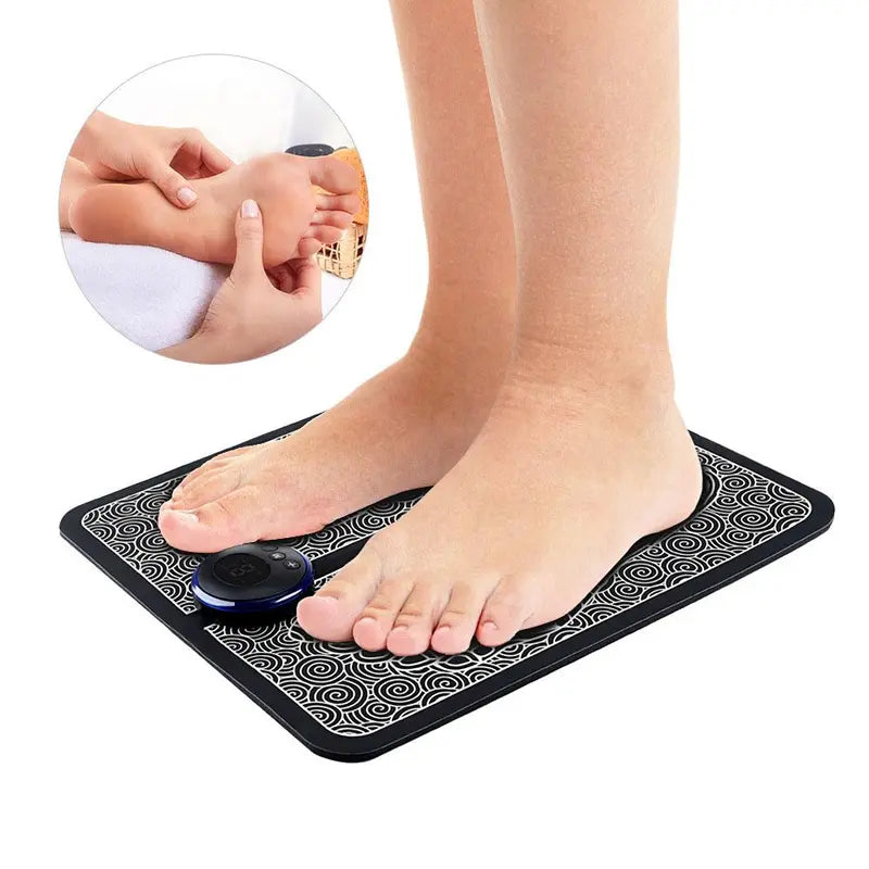 Electric Foot Massage Pad, Portable USB Rechargeable Foot Circulation Massager, Foot Relaxation Stress Relief Foot Sole Comfort Massage Mat for Unisex Adults, Men and Women