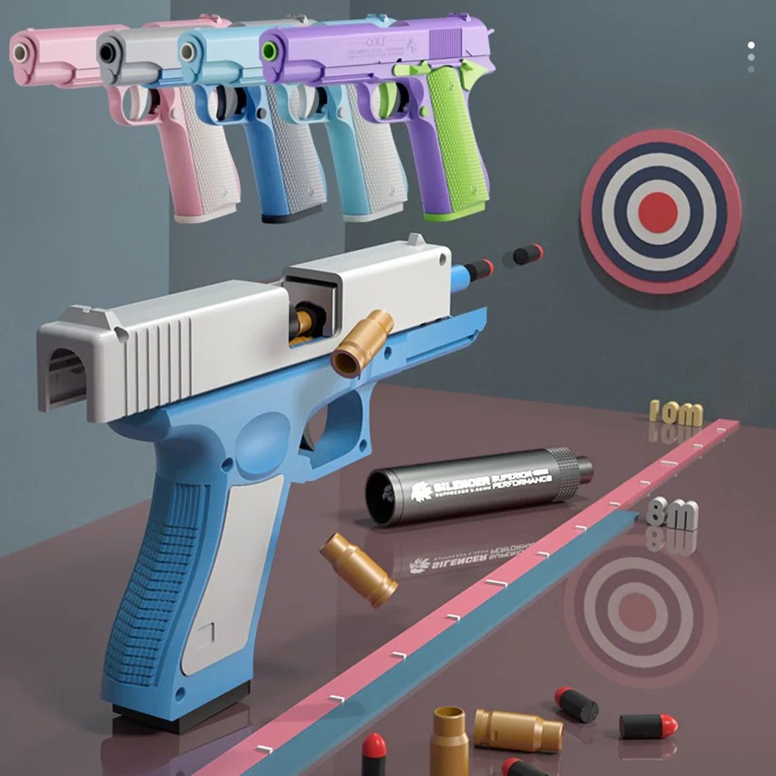 3D Printed Gun Non-Firing Mini Model Gravity Straight Jump Toys Kids Stress Relief Toy Christmas Gift